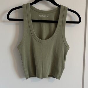 Abercrombie & Fitch Sage Green Ribbed Tank Top